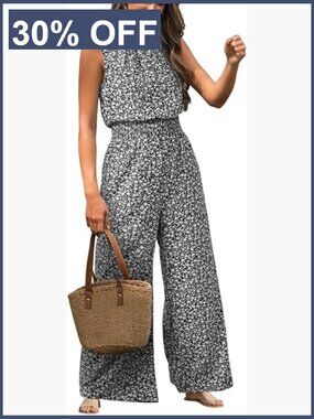 Women's Maxi Jumpsuit with Pockets Mock Neck Elastic Waist